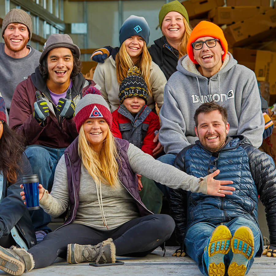 volunteers sitting in a group